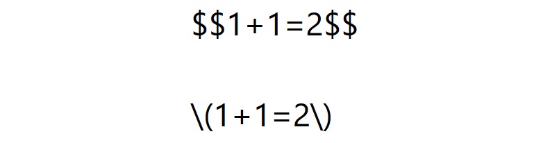 $$1+1=2$$
\(1+1=2\)